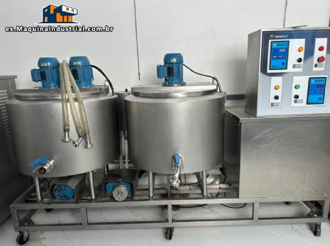 Planta de pasteurizaci�n BRASFRIO, unidad de maduraci�n, para helados, a�a� y productos l�cteos.