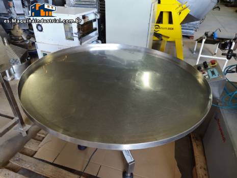 Mesa clasificadora acumuladora giratoria de acero inoxidable de 1100 mm