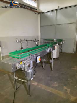 Cinta transportadora lineal con curva de 7 metros