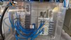 M�quina rotativa de acero inoxidable para llenado, dosificaci�n y sellado, con junta de aluminio, para tarros, vasos y botellas Delgo.