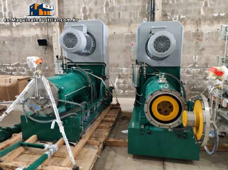 Molino agitador horizontal con discos y bolas, 60 hp, para molienda húmeda y dispersión, encamisado, LME 100 K Netzsch Molino agitador horizontal con discos y bolas, 60 hp, para molienda húmeda y dispersión, encamisado, LME 100 K Netzsch